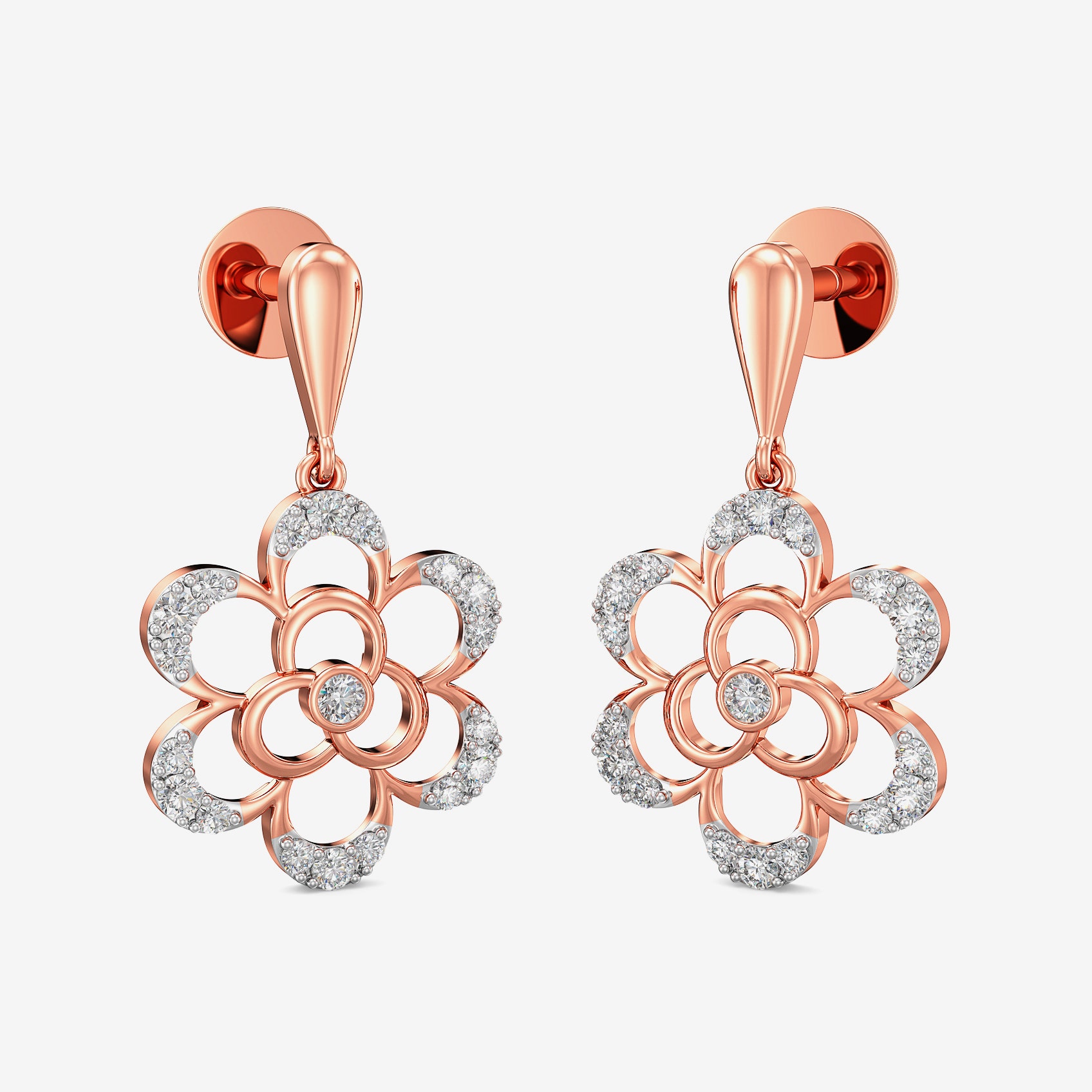 Buy GunMetal Earrings In A Nature Inspired Finish With Red White And  Green Stone
