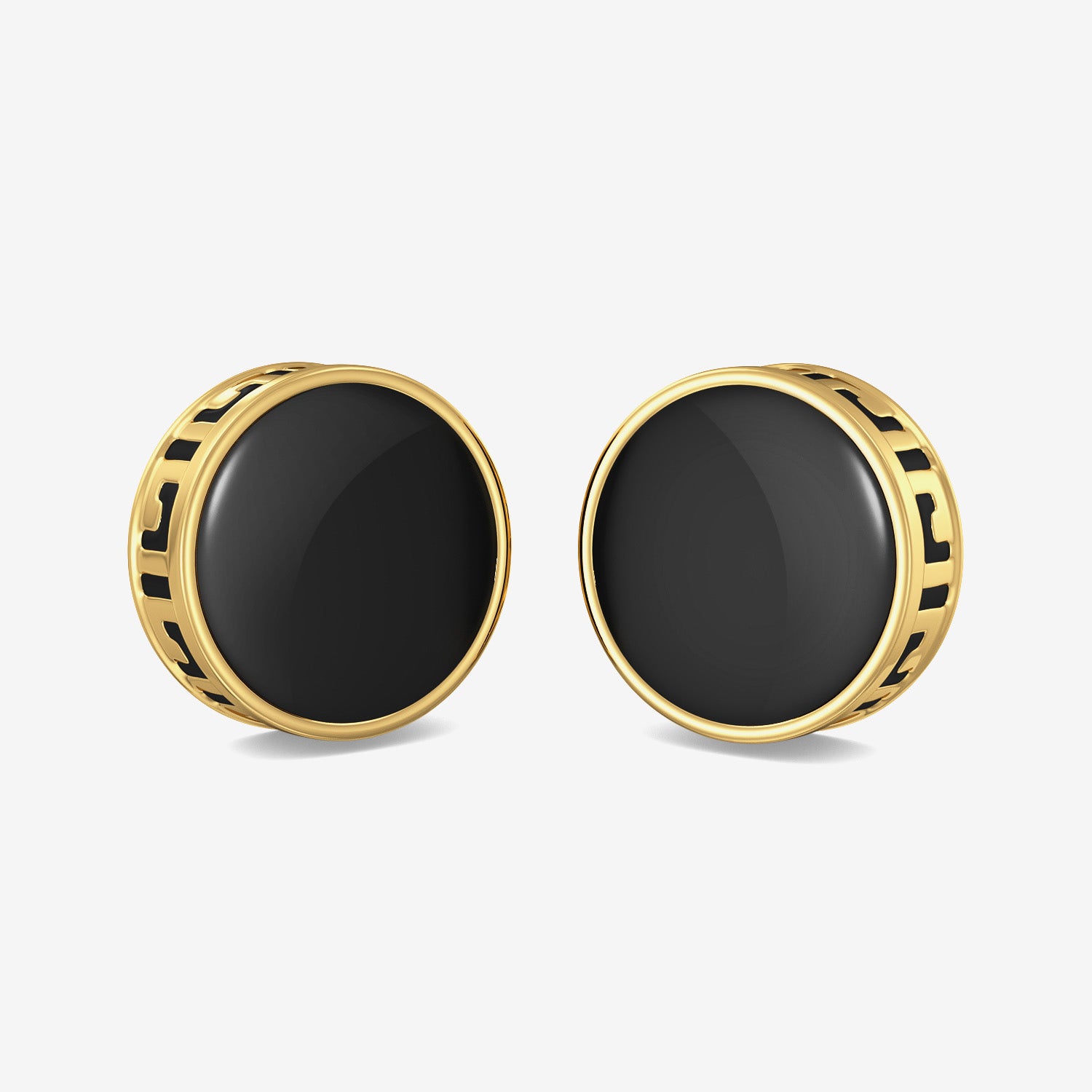 Black Stud Earrings Trendy Gold Color Round Earrings  Neshe Fashion Jewelry