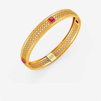 Joyalukkas - Layered together or separately, these Italian design 22k gold  bangles make a stunning statement any way you wear them. Available in  yellow, white and rose gold tones. Approx. weight: 9