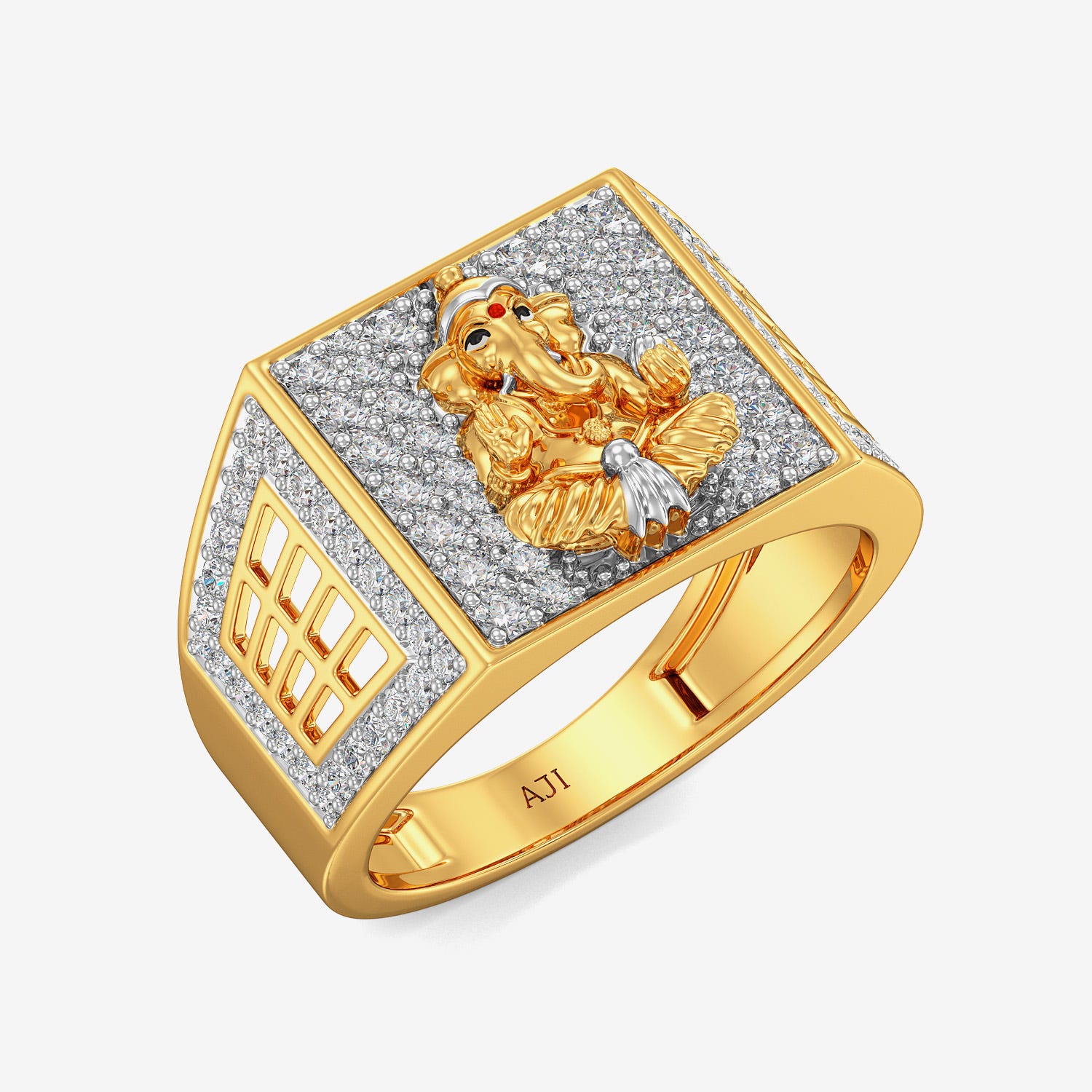 Bull signet ring design for men in 18 karats gold-vachngandaiphat.com.vn